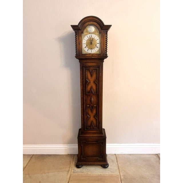 Antique Oak Grandmother Clock, 1900 For Sale - Image 6 of 7
