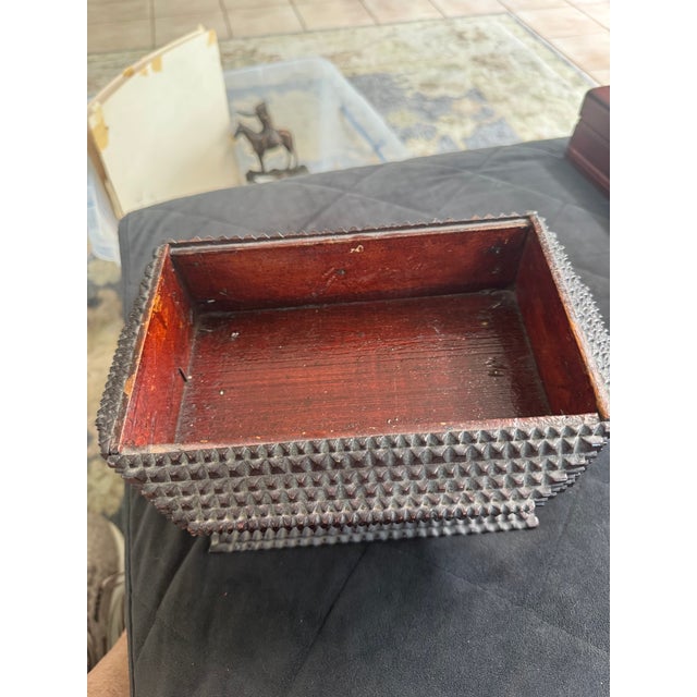 1960s 1960s Tramp Art Wooden Storage Box For Sale - Image 5 of 5