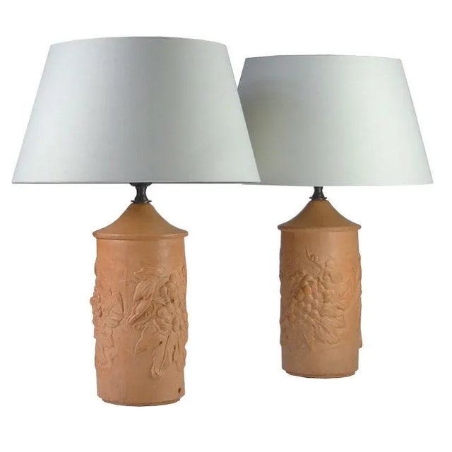 Vintage Terracotta Wine Grape Lamps, Set of 2 For Sale - Image 10 of 10