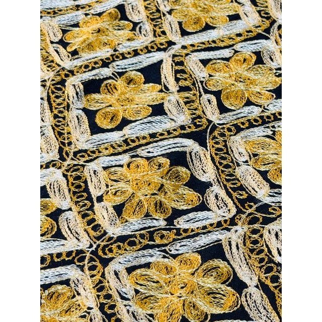 Navy Mid 20th Century Never Used Ghabani Embroidered Tablecloth For Sale In Los Angeles - Image 6 of 10