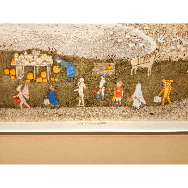 Pistachio Final Clearance Thru 2025 Cuca Romley b.1933 Signed Folk Art American Lifestyle Painted Etched Drawing of 20th Century For Sale - Image 8 of 18