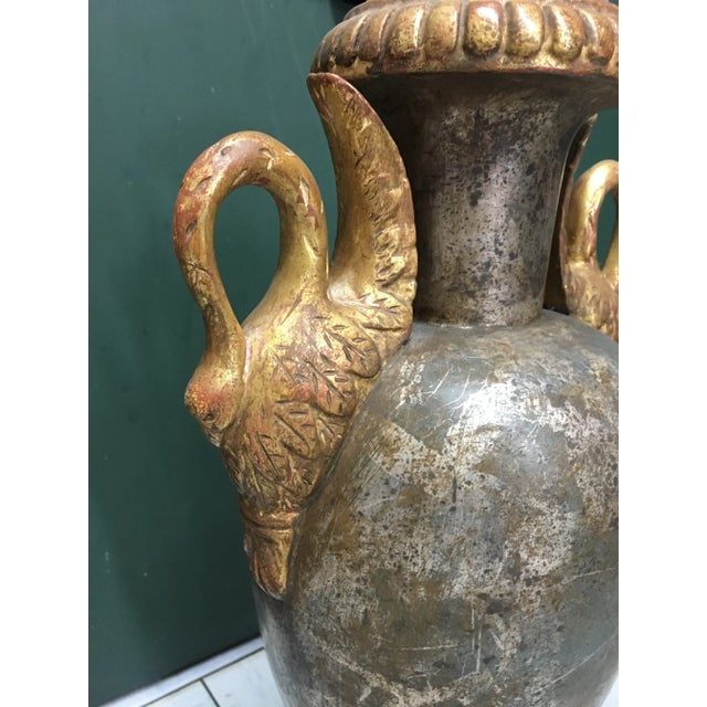 Modern Swan Silver Leaf Table Lamp Base For Sale In Los Angeles - Image 6 of 12