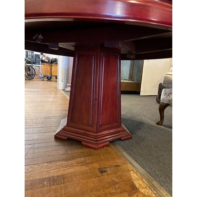 Wood Mid 20th Century Vintage Large Art Deco Rosewood Round Dining Table For Sale - Image 7 of 13