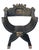 Vintage Black Gold Savonarola Carved Wood Renaissance Style Decorative Side Chair For Sale In West Palm - Image 6 of 10