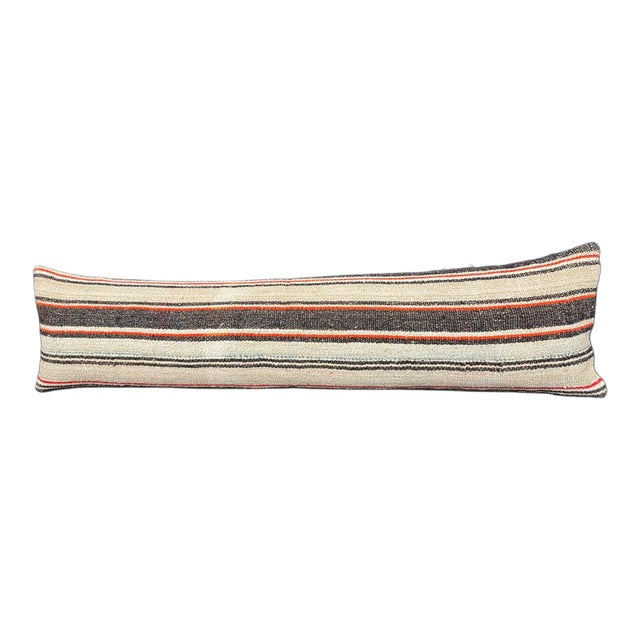 Turkish Hemp Pillow Cushion Natural Beige Black Cushion Cover 12x46 For Sale