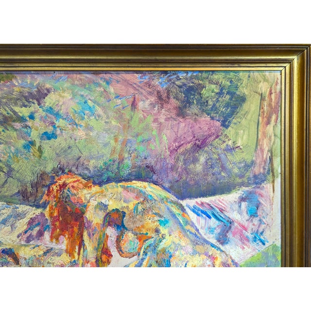 Niels Peter Bolt Early Naturalistic Painting of Two Lounging Nude Female Figures in Nature, 1954 For Sale In Houston - Image 6 of 11