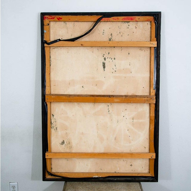1960s Mid Century Modern Painting Female Form Abstract Signed Large 35x51 Woman XL For Sale - Image 5 of 12