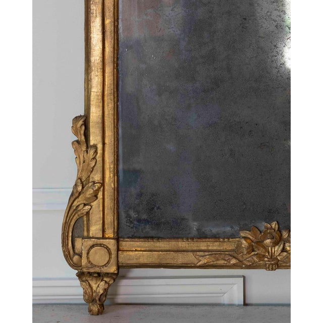 French Louis XVI Giltwood Mirror with Urn & Garland Pediment, 18th c. For Sale - Image 16 of 16