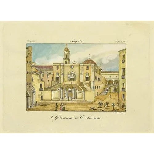 Augusto Fornari, S. Giovanni a Carbonara, Etching, 19th Century For Sale - Image 3 of 3