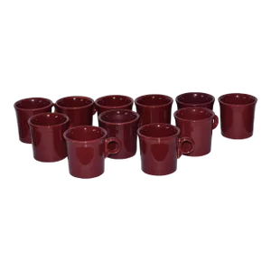 HLC Fiesta Usa Homer Laughlin Cinnabar Maroon O Ring Handle Coffee Mug Usa 10oz