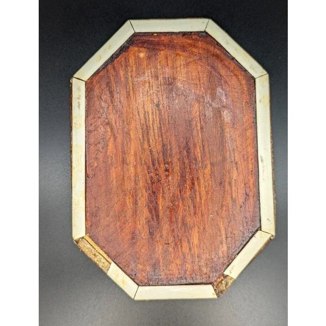 Mid 20th Century Octagonal Mosaic Mother of Pearl Inlay Wooden Box For Sale - Image 12 of 12