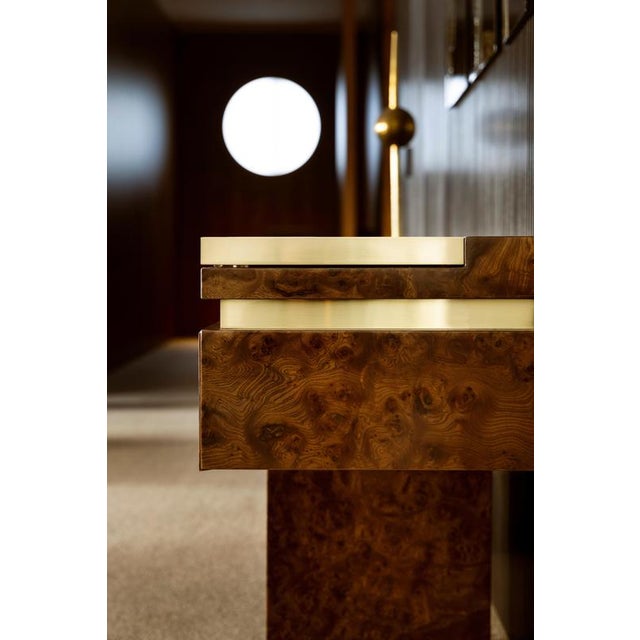 Okumé Plywood Isola Console Table by Dainelli Studio Atelier For Sale - Image 6 of 9