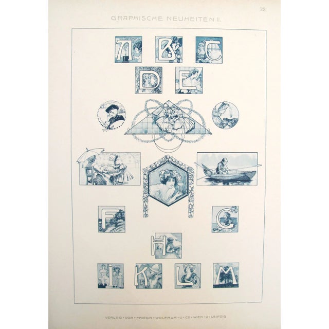 French 1900 German Decorator Blue Detail Prints - Pair For Sale - Image 3 of 3