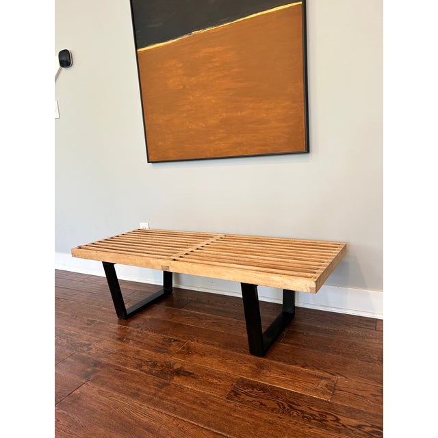 Mid 20th Century Vintage Herman Miller Nelson Platform Bench in Natural Maple For Sale - Image 9 of 12