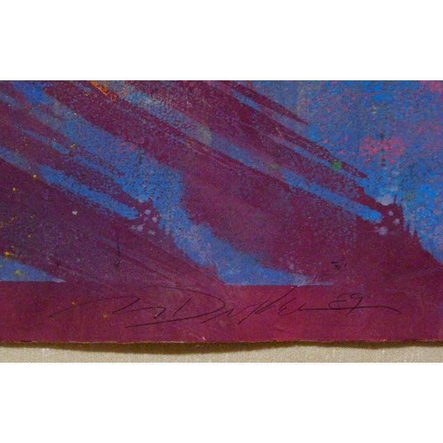 Abstract 1980s Mark Dickson Untitled Mixed Media,Pastel and Watercolor Abstract Hand Signed For Sale - Image 3 of 4