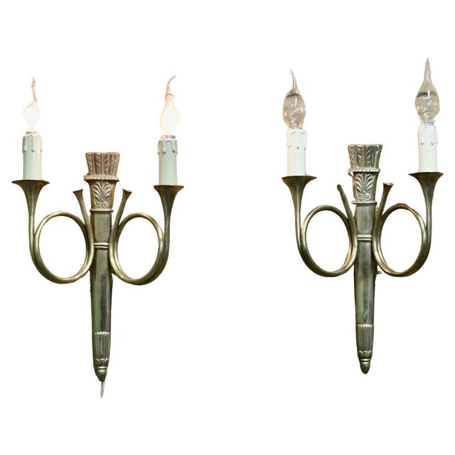 French Art Deco Twin Wall Lights, 1920, Set of 2 For Sale - Image 6 of 6