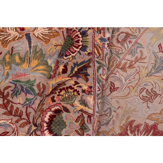 Textile 1990's Floral Pak-Persian Gray/Gray Wool Rug - 9'0'' X 12'7'' For Sale - Image 7 of 9