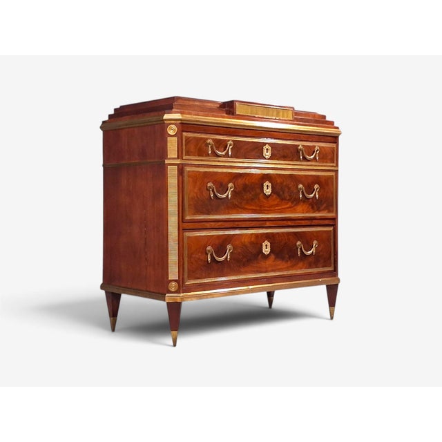 Mid 19th Century Russian Neoclassical, Commode, Crotch Mahogany, Bronze, Baltic States, 1860s For Sale - Image 5 of 16