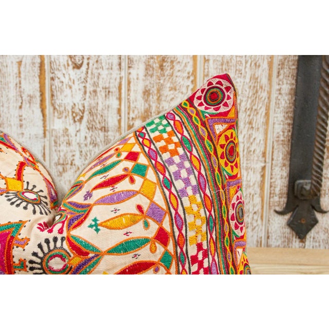 Early 21st Century Wunna Antique Tribal Grain Sack Pillow For Sale - Image 5 of 10