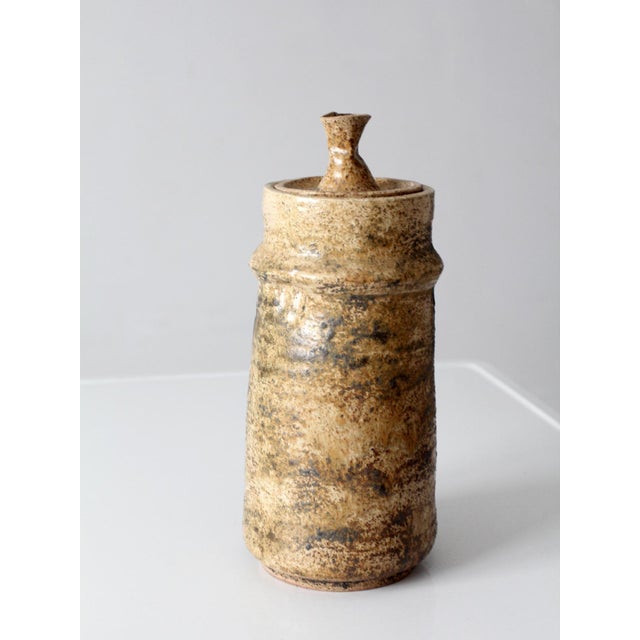 Vintage 1970s Handmade Studio Pottery Lidded Jar For Sale - Image 10 of 15