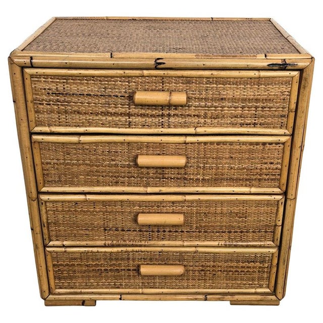 Italian Bamboo and Rattan Chest of Drawers, 1960s For Sale - Image 9 of 9