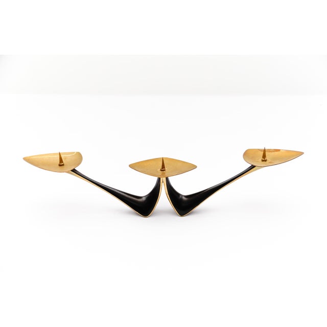 Mid-Century Modern Brass Candleholder by Walter Bosse, Austria, 1950s For Sale - Image 3 of 7
