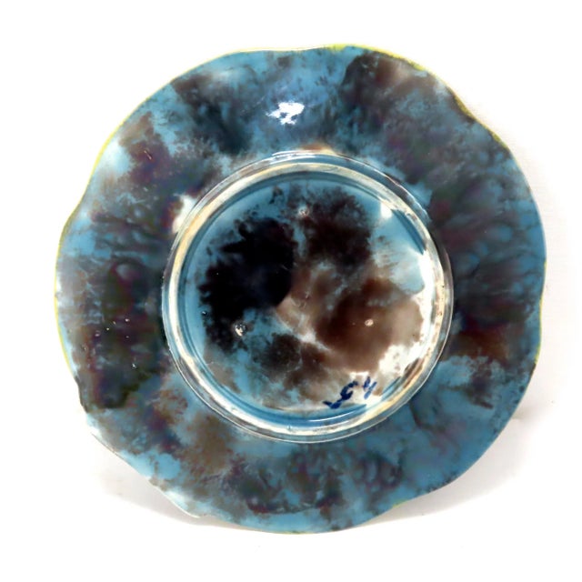 Late 19th Century Antique Victorian Majolica Leaf & Vine Serving Dish Circa 1870s - 1880s For Sale - Image 5 of 13