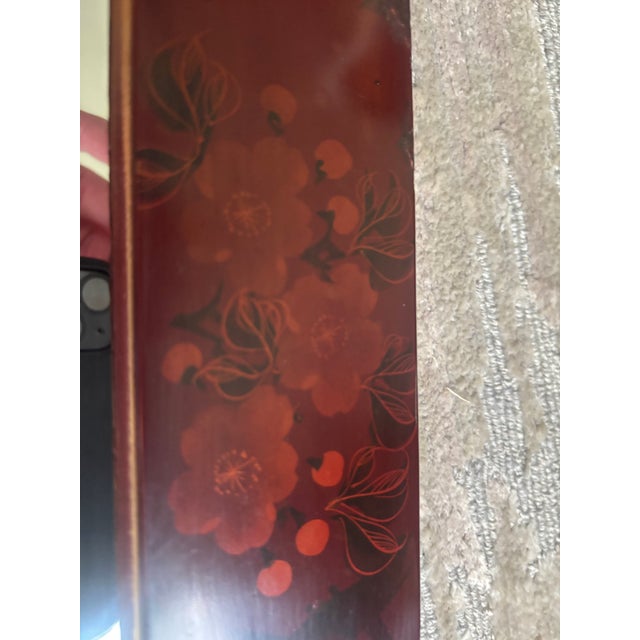 Paint Aesthetic Movement Decorated Lacquer Mirror, Late 19th Century For Sale - Image 7 of 11