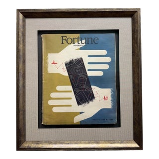 1947, Newly Framed Vintage Fortune Magazine, Lithograph Cover Design by Artist Hans Moller For Sale