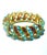 Ruby Red Bochic "Capri" Natural Ruby & Blue Topaz Bangle Set In 18K Gold & Silver For Sale - Image 8 of 18