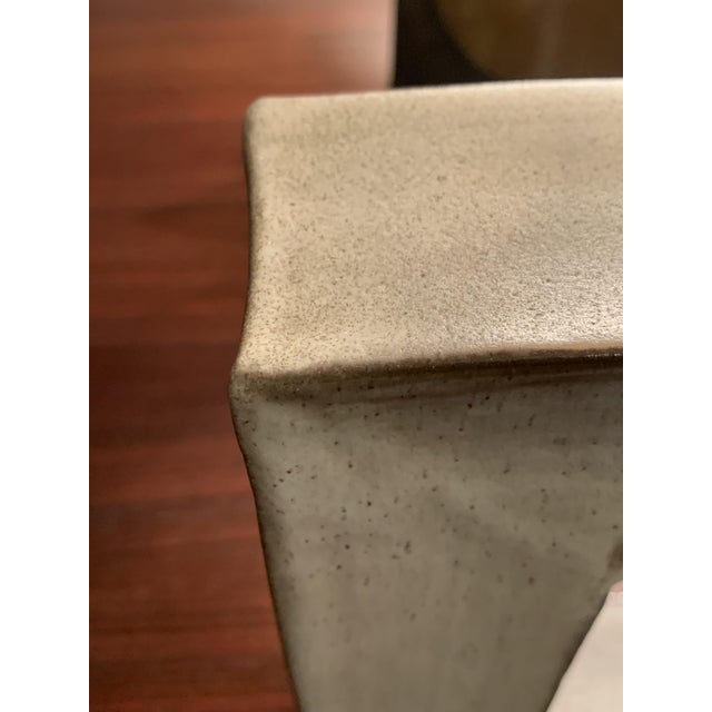 Vintage Square Glazed Ceramic Vase by Alessio Tasca, 1970s For Sale - Image 11 of 13