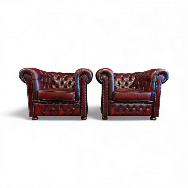 Chesterfield Club Chairs from Winchester, 2000s, Set of 2 For Sale - Image 3 of 5