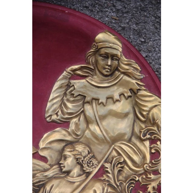 1960s Gold & Red Warrior Ceramic Plate, 1960s For Sale - Image 5 of 13