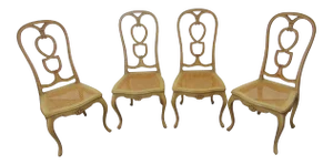 French Style Cream Painted Side Chairs - Set of 4