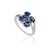 VR Jewels 1.48ct Blue Sapphire & Diamond Cluster Ring in 14k White Gold Size 5 For Sale - Image 4 of 17