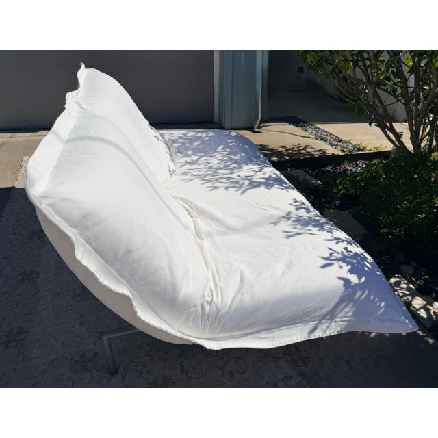 Vintage Calin Lignet Love Seat Pillow Style Recliner Made in France Attributed to Ligne Roset For Sale - Image 11 of 12