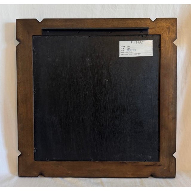 Currey & Company Tramp Art Handcrafted Wood Square Mirror Antiqued Border For Sale - Image 9 of 12