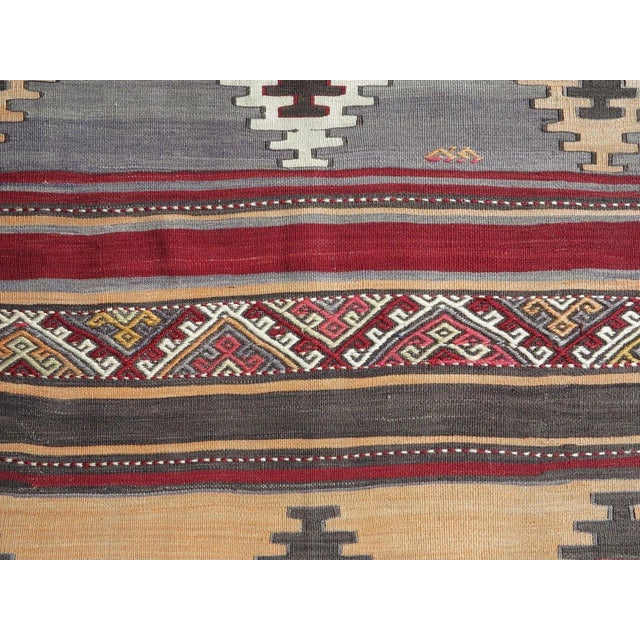 Vintage Turkish Sivas Ethnic Kilim Rug- 6′3″ × 11′6″ For Sale - Image 6 of 13