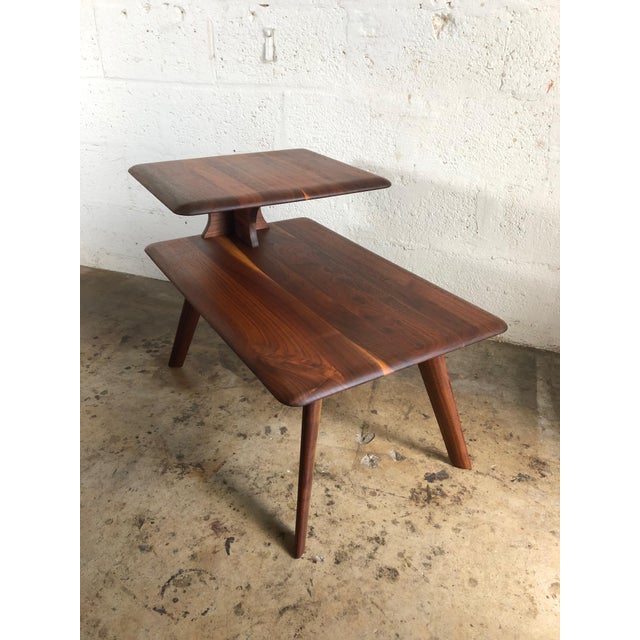 Vintage MidCentury Danish Modern TwoTier End Tables by Carl Bissman