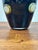 Hollywood Regency Vintage Monumental Murano Black Glass Vase With Applied Glass Rose Medallions For Sale - Image 3 of 10