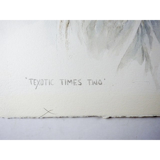 Rustic 1989 Texas White Tail Deer Watercolor Painting For Sale - Image 3 of 5