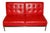 Knoll Tufted Leather Slipper Sofa With Label in Lipstick Red For Sale