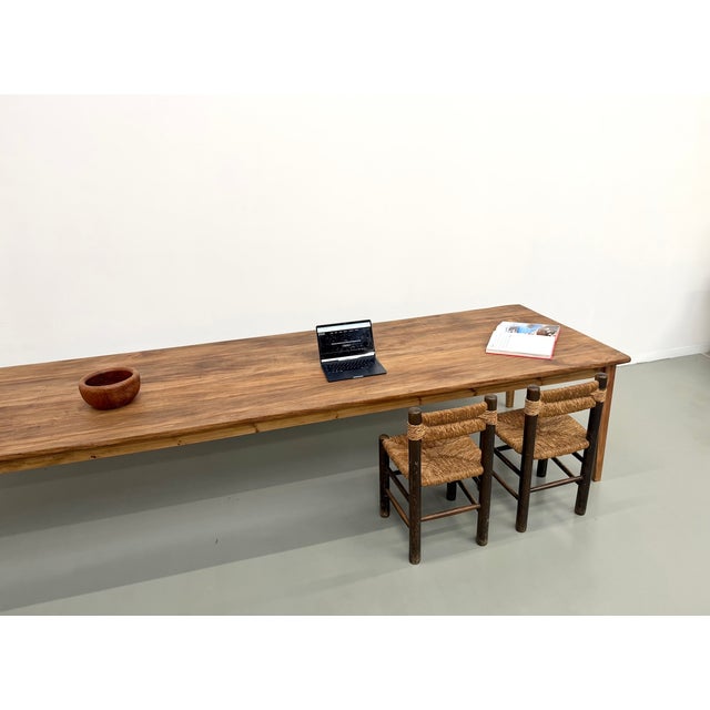 Large Farmhouse Table in Chestnut, 1950s For Sale - Image 16 of 18