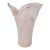 Vintage Italian Murano Lavorazione Style Pink & White Swirled Ruffled Glass Vase For Sale