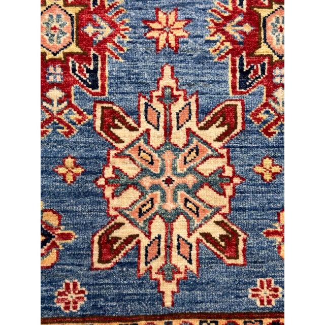 3ft 4in × 10ft 4in Kazak Tribal Hand-Knotted Runner Rug, Vintage For Sale In San Francisco - Image 6 of 12