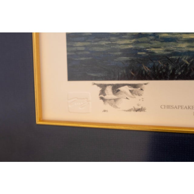 Brown "Winter Harbor" Sailboat Swan Painting Print Signed John M Barber Numbered For Sale - Image 8 of 13