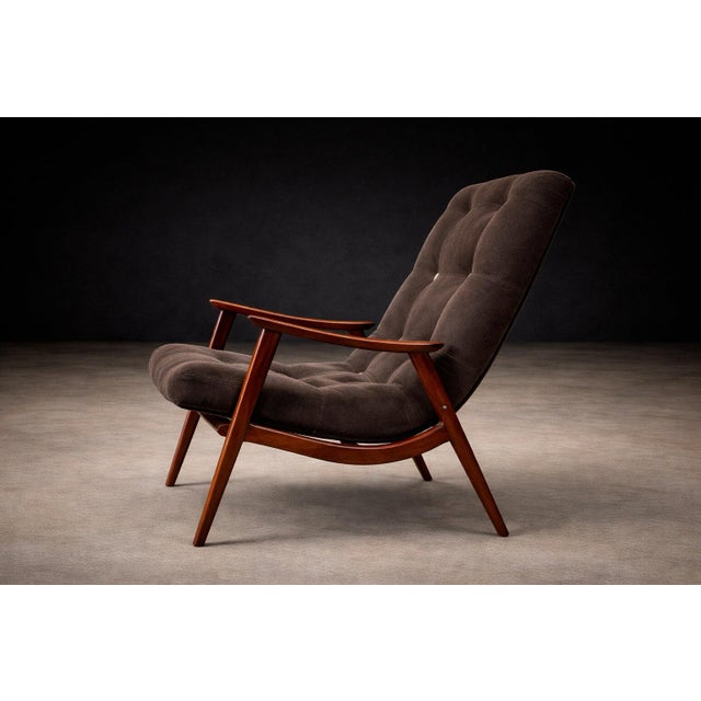 1960s Brazilian Modern Pair of Armchairs in Brazilian Hardwood & Fabric, Gelli, Brazil, 1960s - Lot 508 For Sale - Image 5 of 16