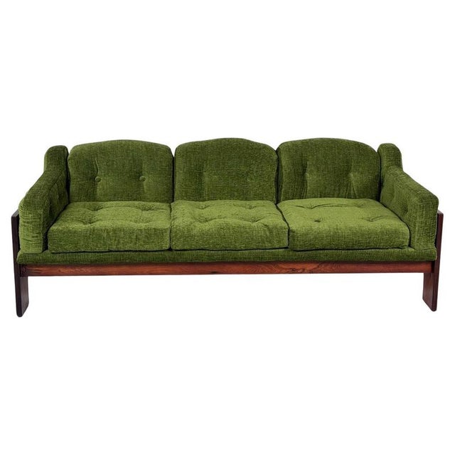 Green Mid-Century Oriolo Sofa attributed to Claudio Salocchi for Luigi Sormani, 1960 For Sale - Image 8 of 8
