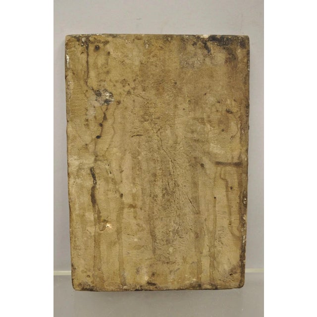 Ceramic Antique Persian Iznik Qajar Style Ceramic Pottery Tile Green Man Lady Embrace C2 For Sale - Image 7 of 9