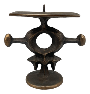 Brutalist Bronze Candleholder Sculpture from Zoltan Pap, Hungary, 1970s